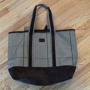 Oversized Ralph Lauren Tote bag. Brown herringbone pattern.